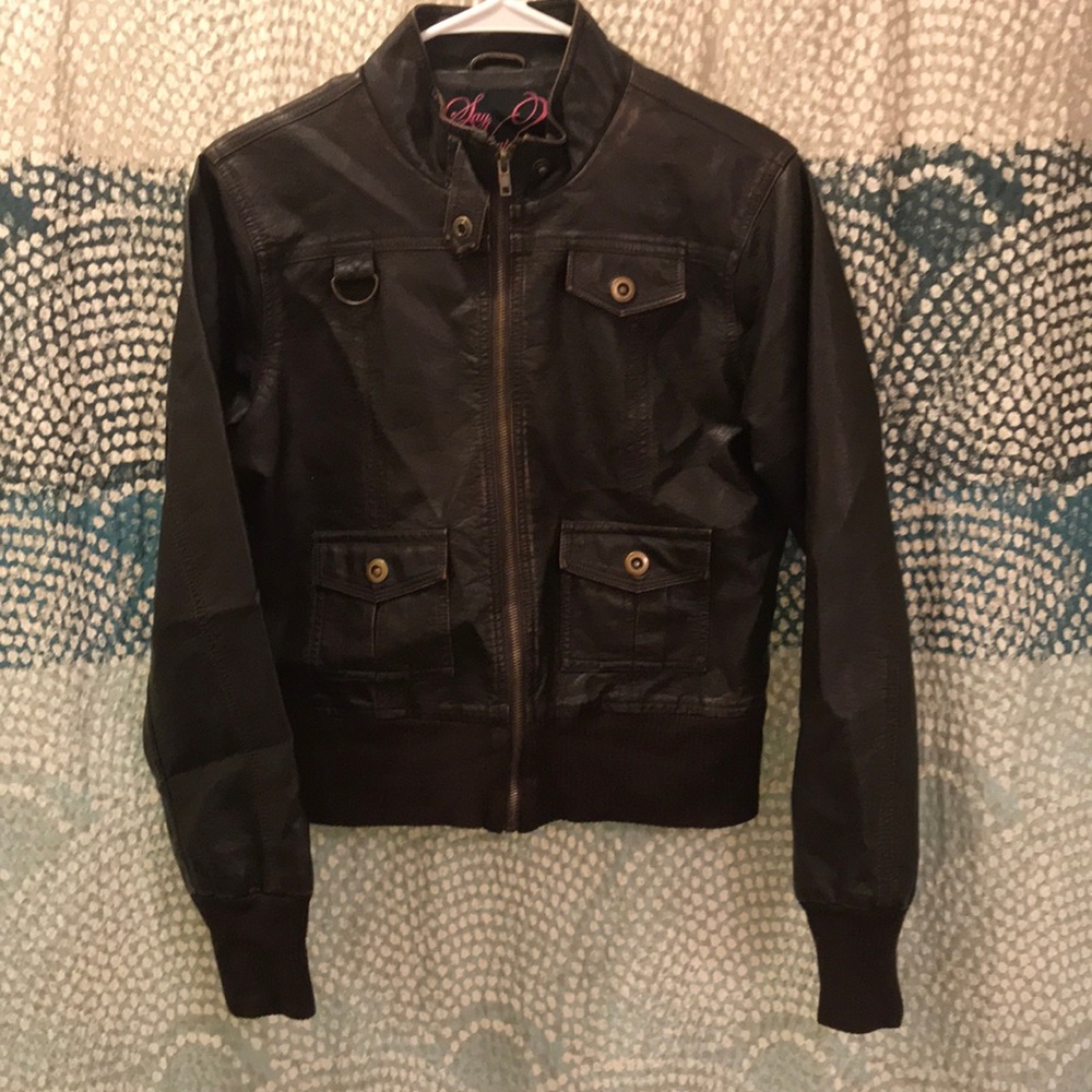 Brown Vegan Leather Jacket 🧥